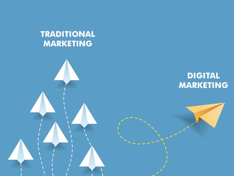 The paradigm shift of traditional marketing to Digital Marketing.